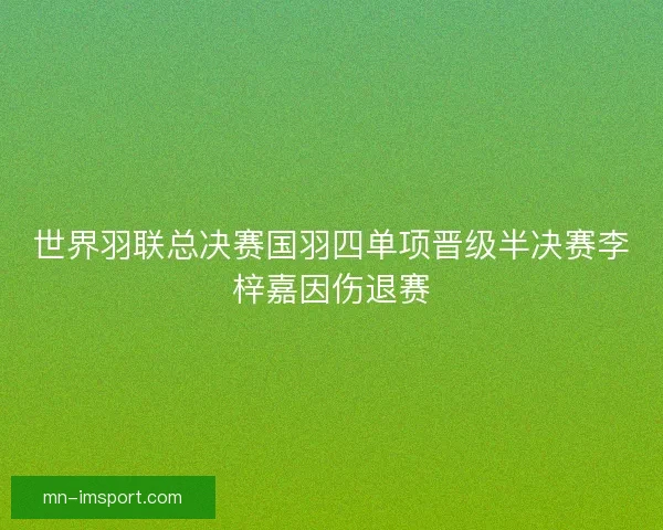 世界羽联总决赛国羽四单项晋级半决赛李梓嘉因伤退赛