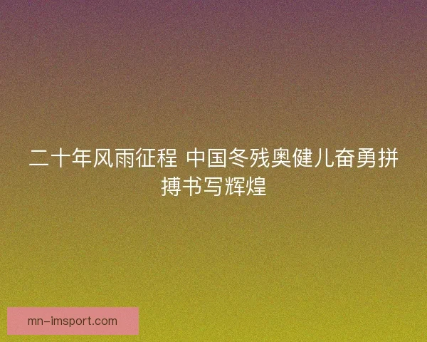 二十年风雨征程 中国冬残奥健儿奋勇拼搏书写辉煌